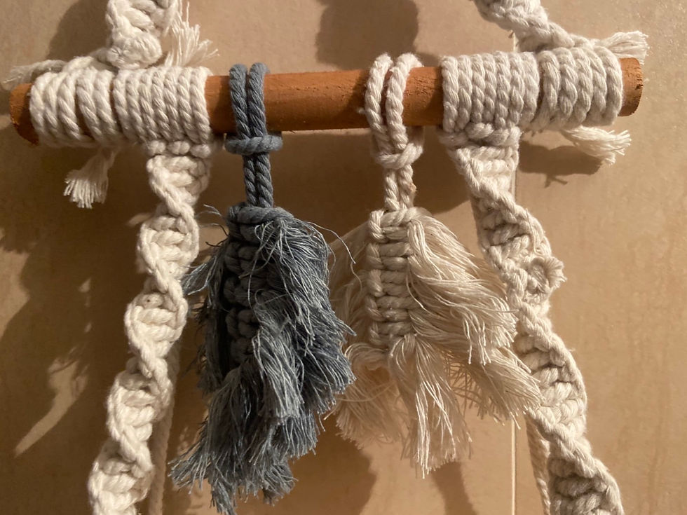 Thumbnail: 居家風格裝飾🎄｜波西米亞風 手工編織流蘇層架掛飾｜模型盒玩展示架 露營美學裝飾 居家掛飾 壁掛 吊飾