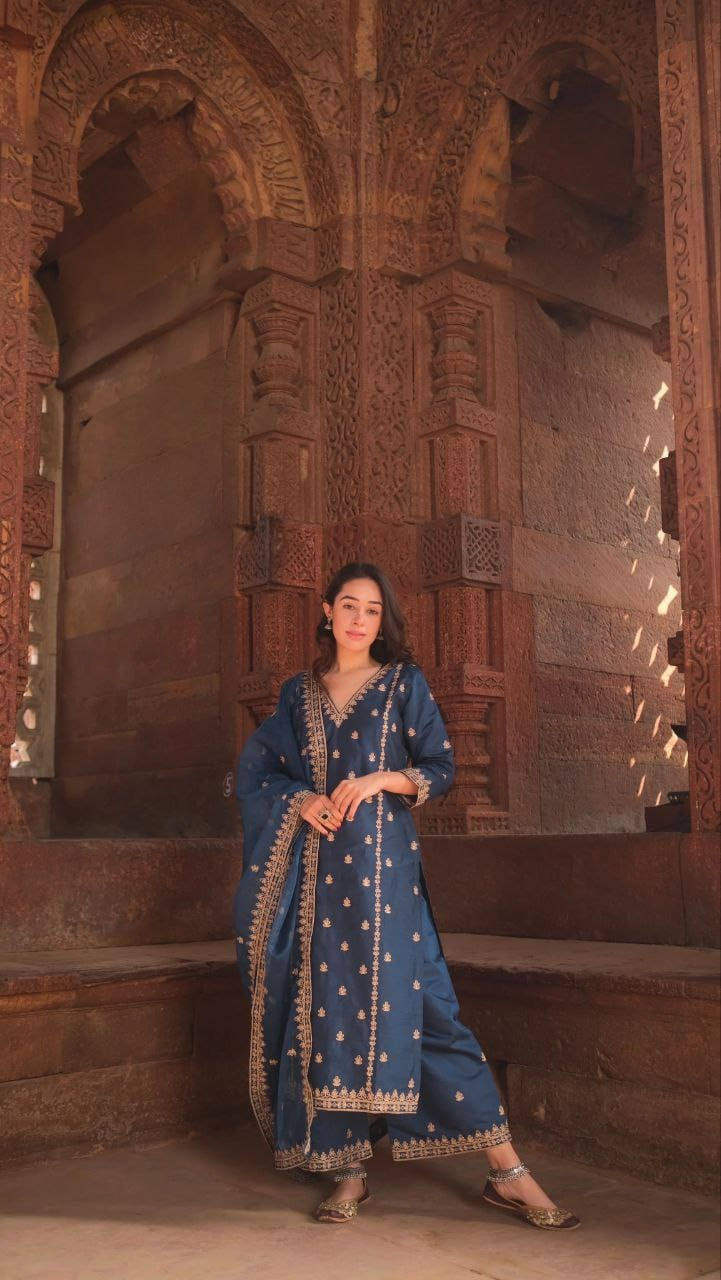 Thumbnail: Embroidery Kurti Sharara  Dupatta Suit