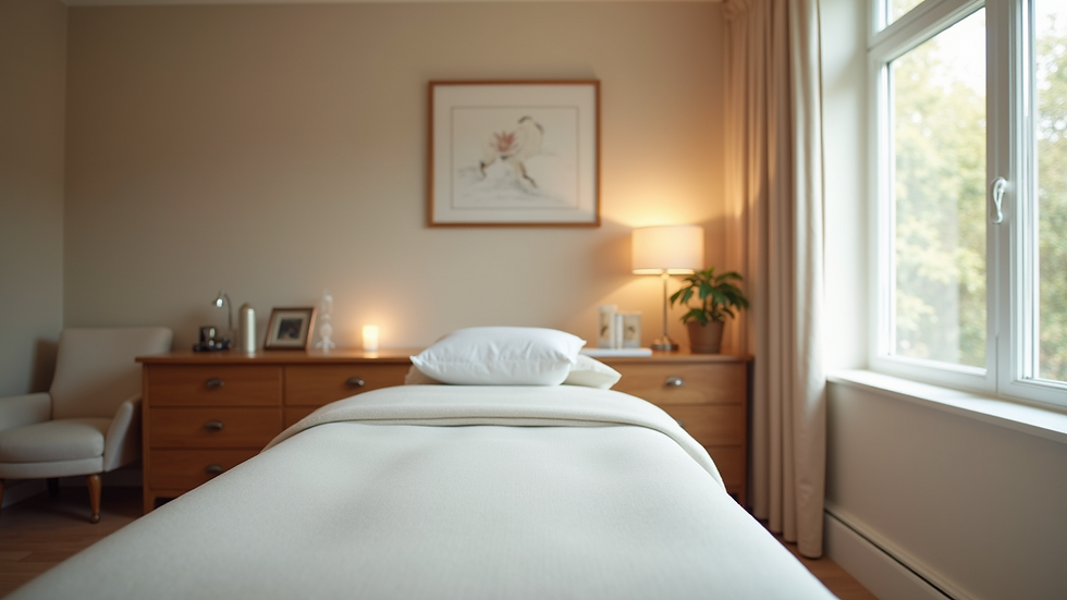 Eye-level view of a comfortable treatment room