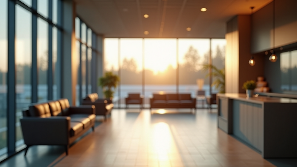 Eye-level view of a comfortable waiting area at Reyvelt