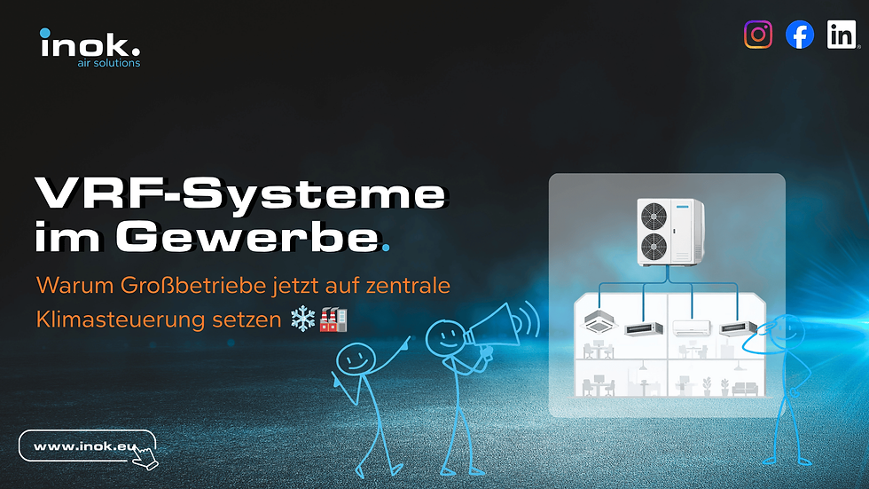 VRF-Systeme im Gewerbe – Warum Großbetriebe jetzt auf zentrale Klimasteuerung setzen ❄️🏭