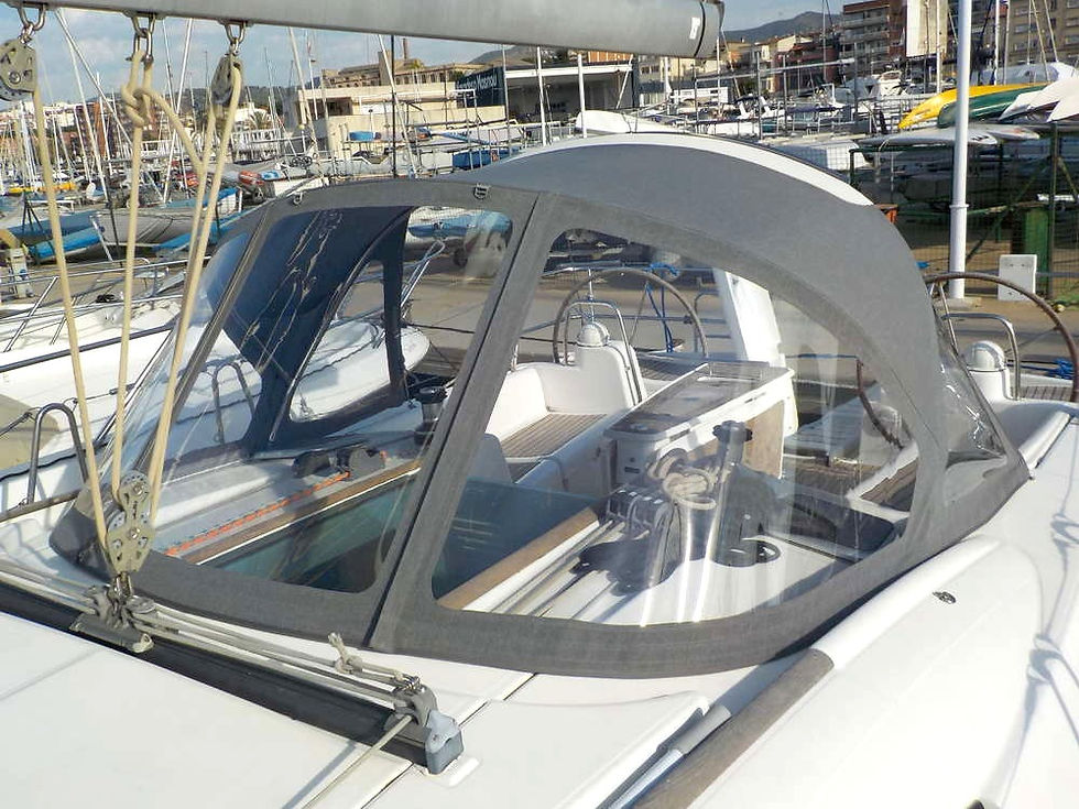 Dodger replacement canvas for Beneteau Oceanis 40 - front view