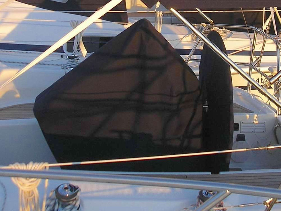 Cockpit table and binnacle cover for Bavaria 31 CR - side view