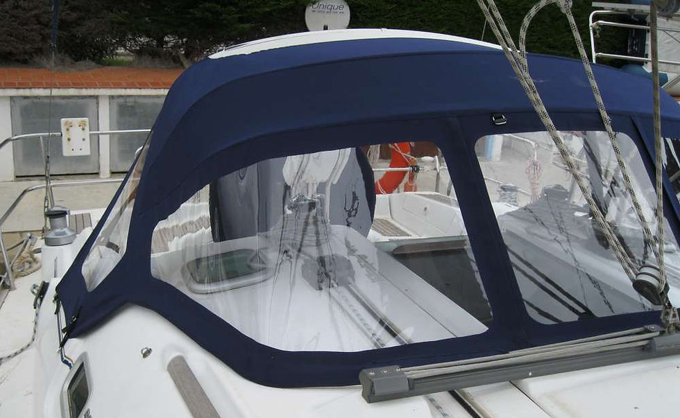 Thumbnail: Dodger replacement canvas for Beneteau Oceanis 373 - front view