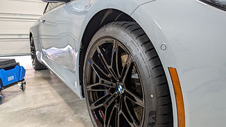 High-gloss ceramic coating application for long-lasting paint protection in the Boulder area.
