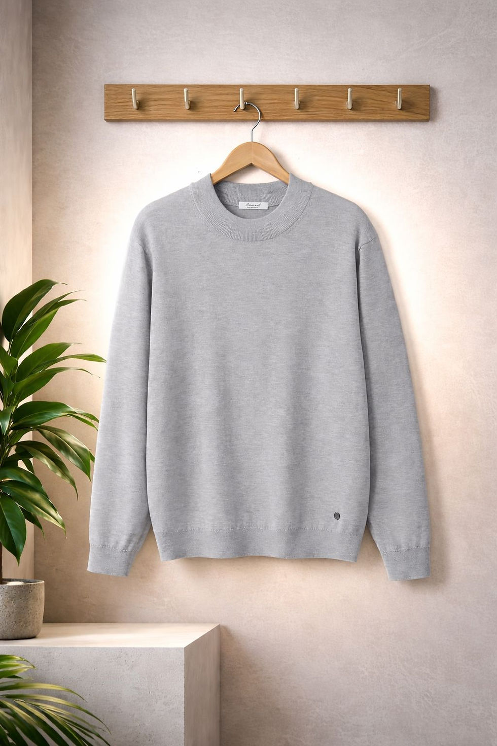 Thumbnail: Autumn New Regular Fit 12 Gauge Fine Sweater Men Antistaic Basic Knit PulloversA