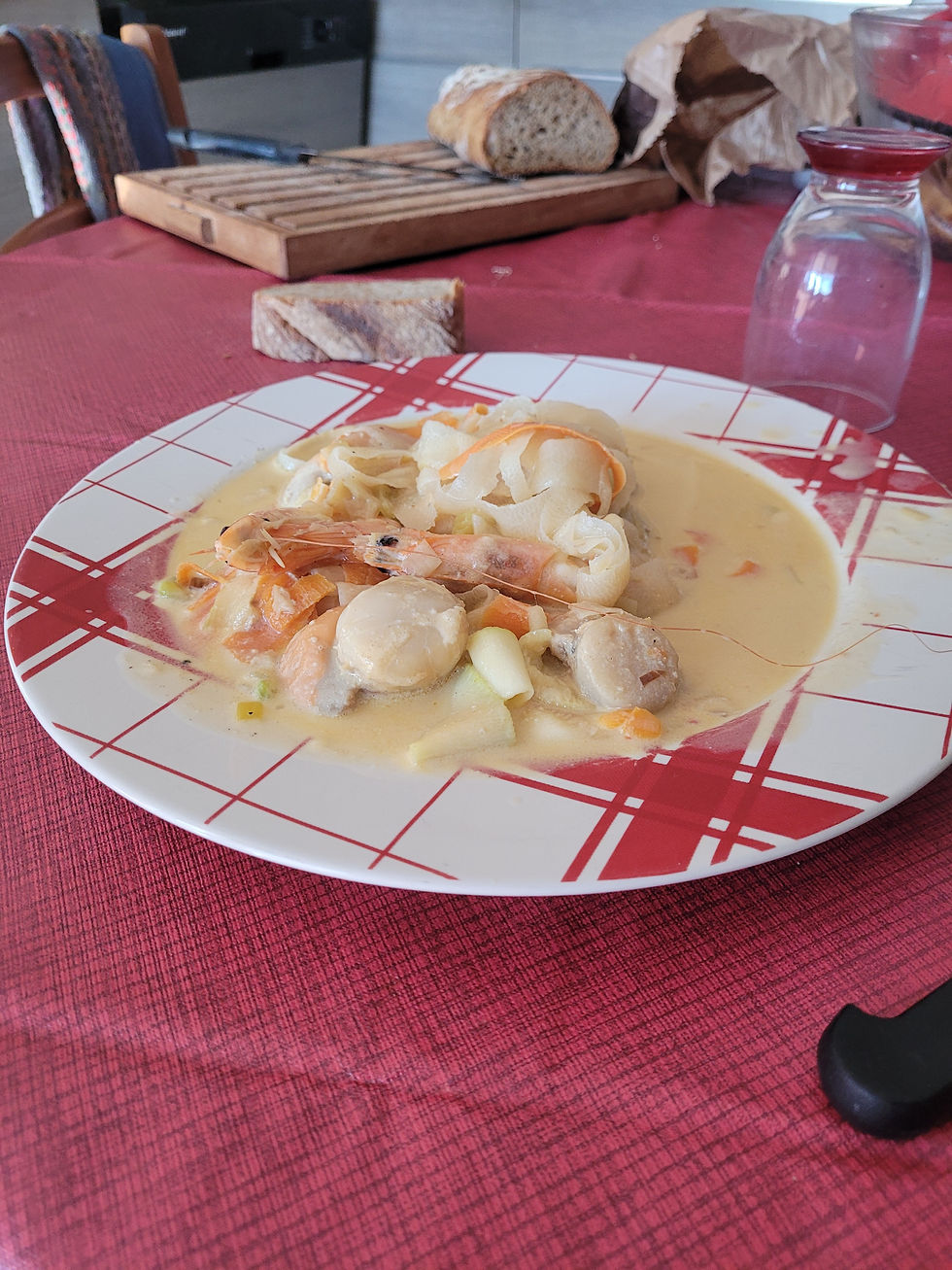 blanquette de saint jacques et crevettes