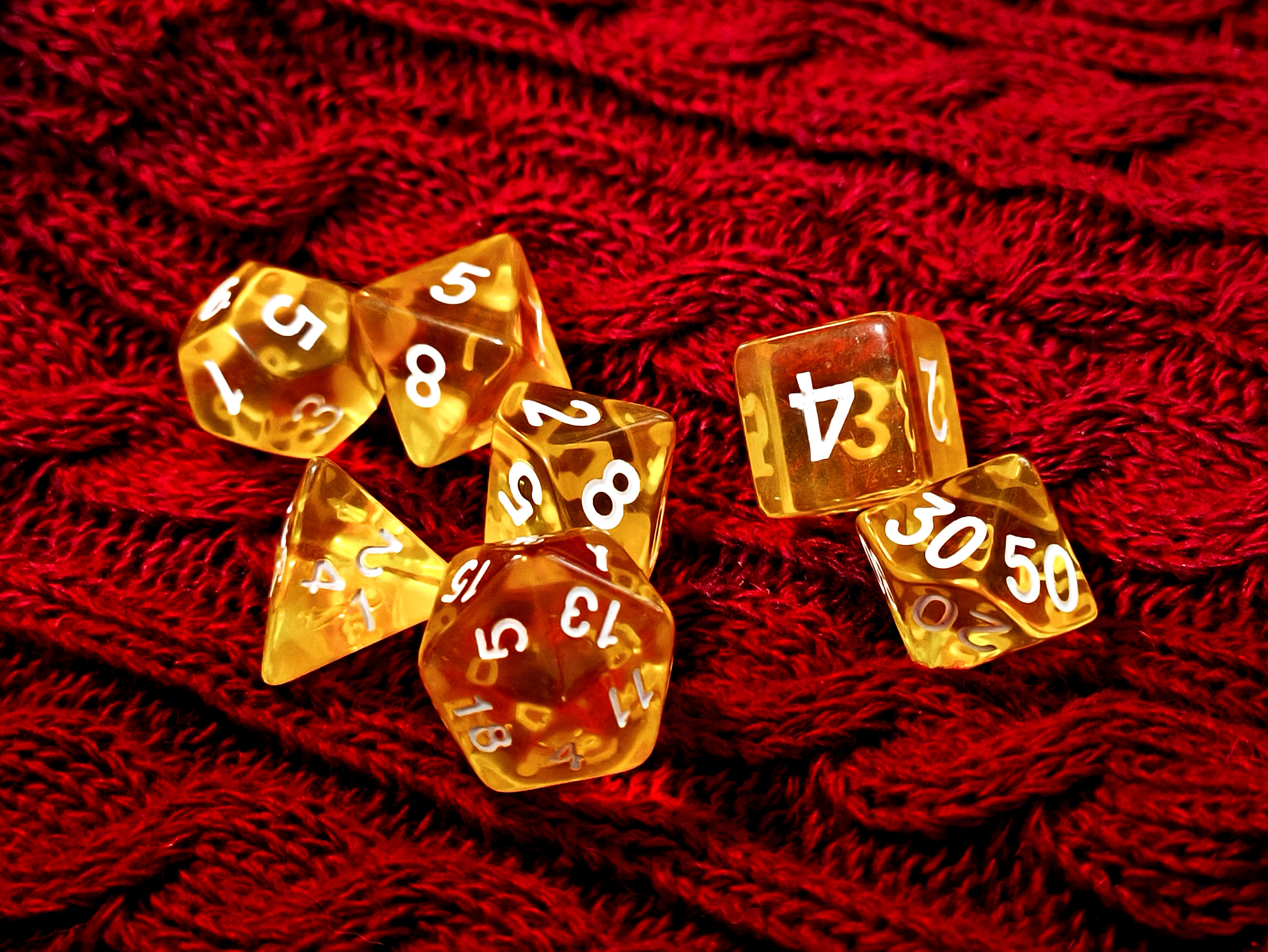Kit Dados Transparentes (Amarelo)