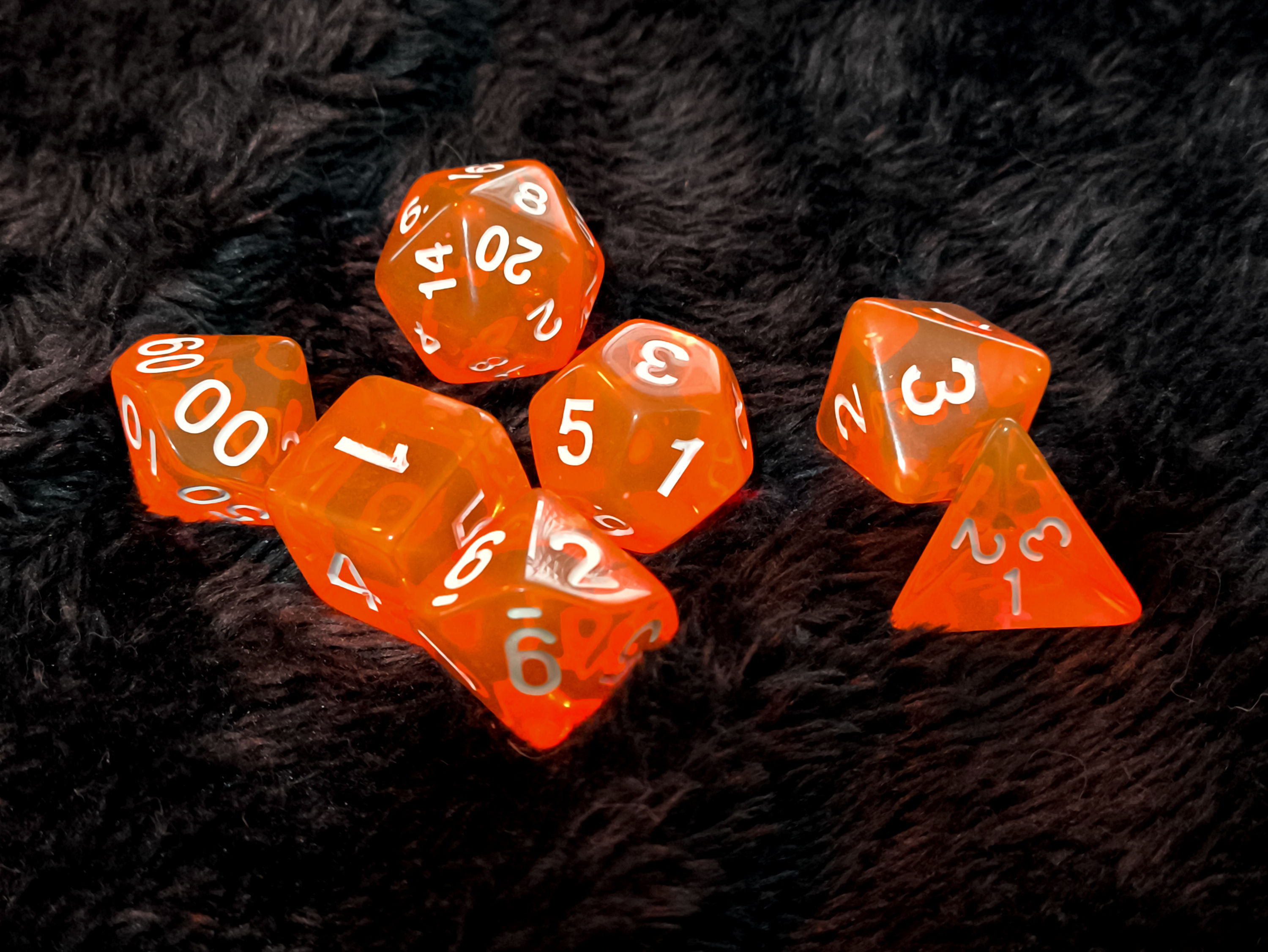 Kit Dados Transparentes (Laranja)