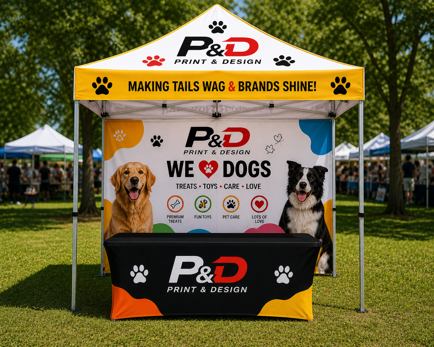 5x5 P&D Branded Tent Package