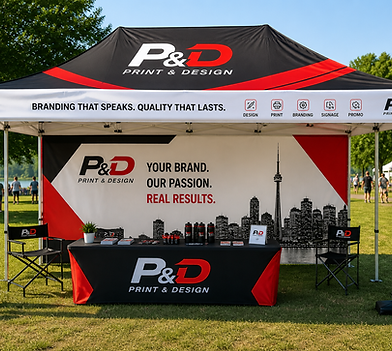 custom 10x20 advertising tent for tradeshow and events in toronto, Print and design