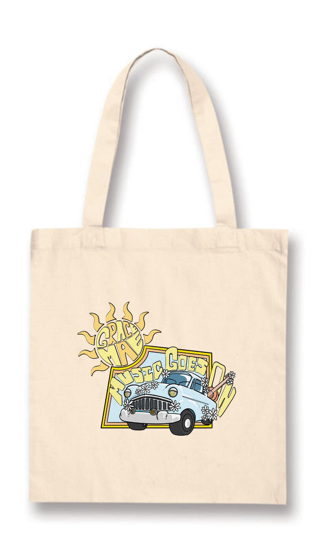 The Music Goes On Tote Bag
