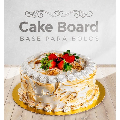 Artimagem Cake Board Base Laminada Para Bolo Redondo Dourado Prata ou Branco