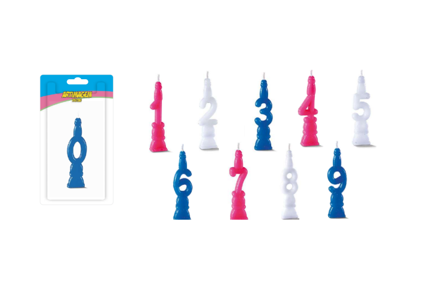 Miniatura: Vela de Aniversário Número Azul Artimagem