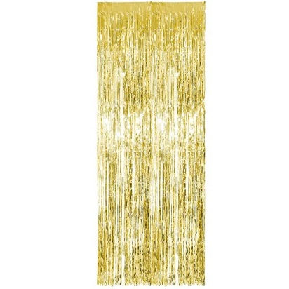 Miniatura: Artimagem Cortina Metalizada Franja Metálica Para Decoração De Festa 2x1M
