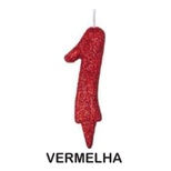 Miniatura: Artimagem Vela de Aniversário Styllo Premium de 0 ao 9 + ? Vermelha