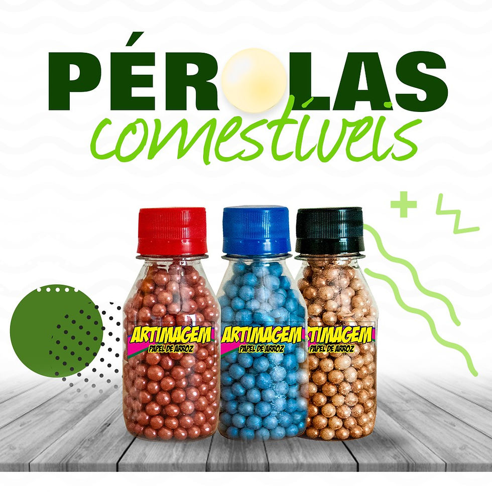 Miniatura: Artimagem Pérola 100% Comestível - Frasco - Confeitaria - Cupcakes, Bolo, Torta