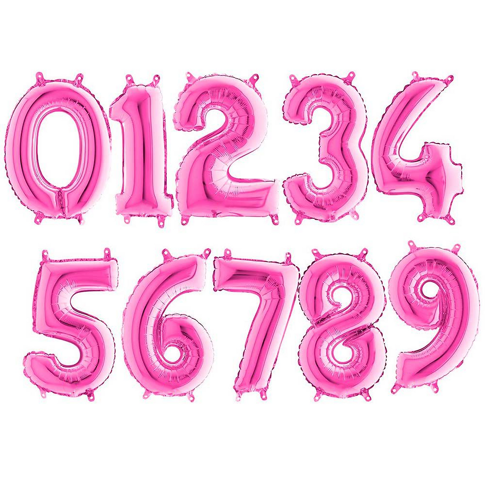 Miniatura: Balão De Número Metalizado Artimagem - 40 Cm Pink