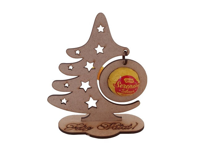 PORTA BOMBOM MOD 2 - ÁRVORE 12,4X14CM MDF CRU