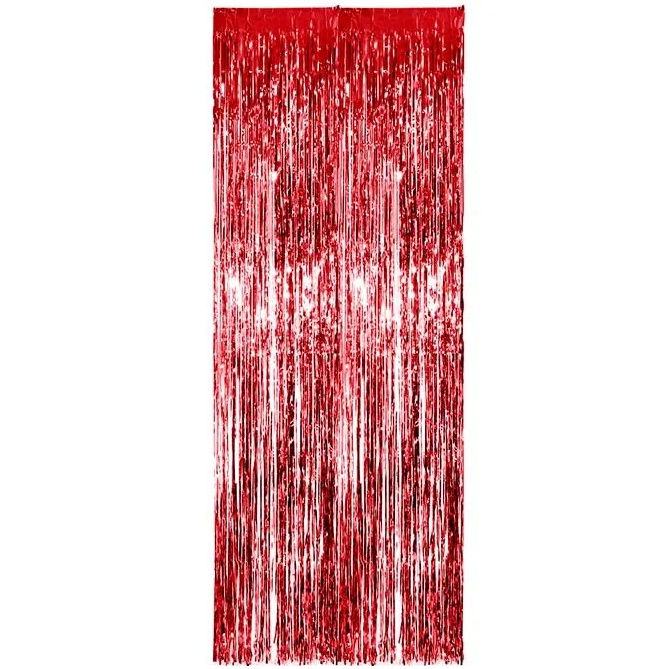 Miniatura: Artimagem Cortina Metalizada Franja Metálica Para Decoração De Festa 2x1M