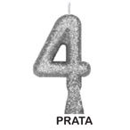 Miniatura: Vela de Aniversário Tubular Premium Glitter - Artimagem Prata