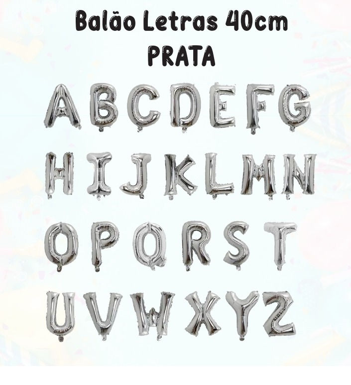 Miniatura: BALÃO METALIZADO LETRA 40CM PRATA ARTIMAGEM