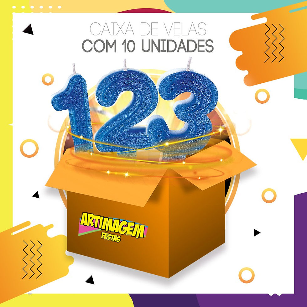 Miniatura: Artimagem Vela de Aniversário Big Número de 0 ao 9 + ?
