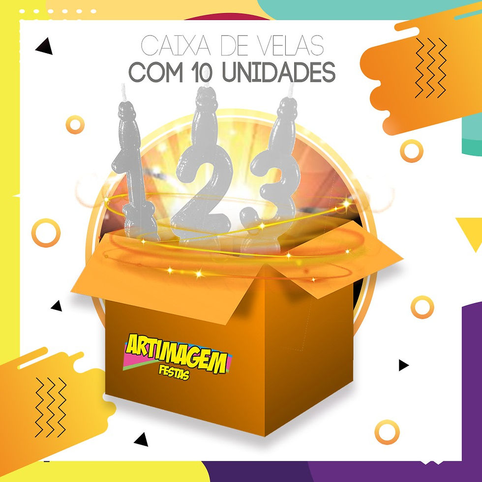 Miniatura: Artimagem Vela de Aniversário Número de 0 ao 9 - Branca