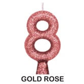 Miniatura: Vela de Aniversário Tubular Premium Glitter - Artimagem - Gold Rose