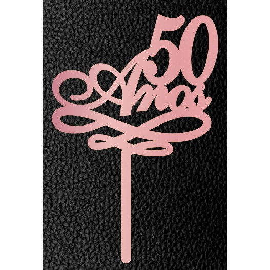 Miniatura: Artimagem Topo De Bolo Em Acrílico Espelhado - 50 Anos