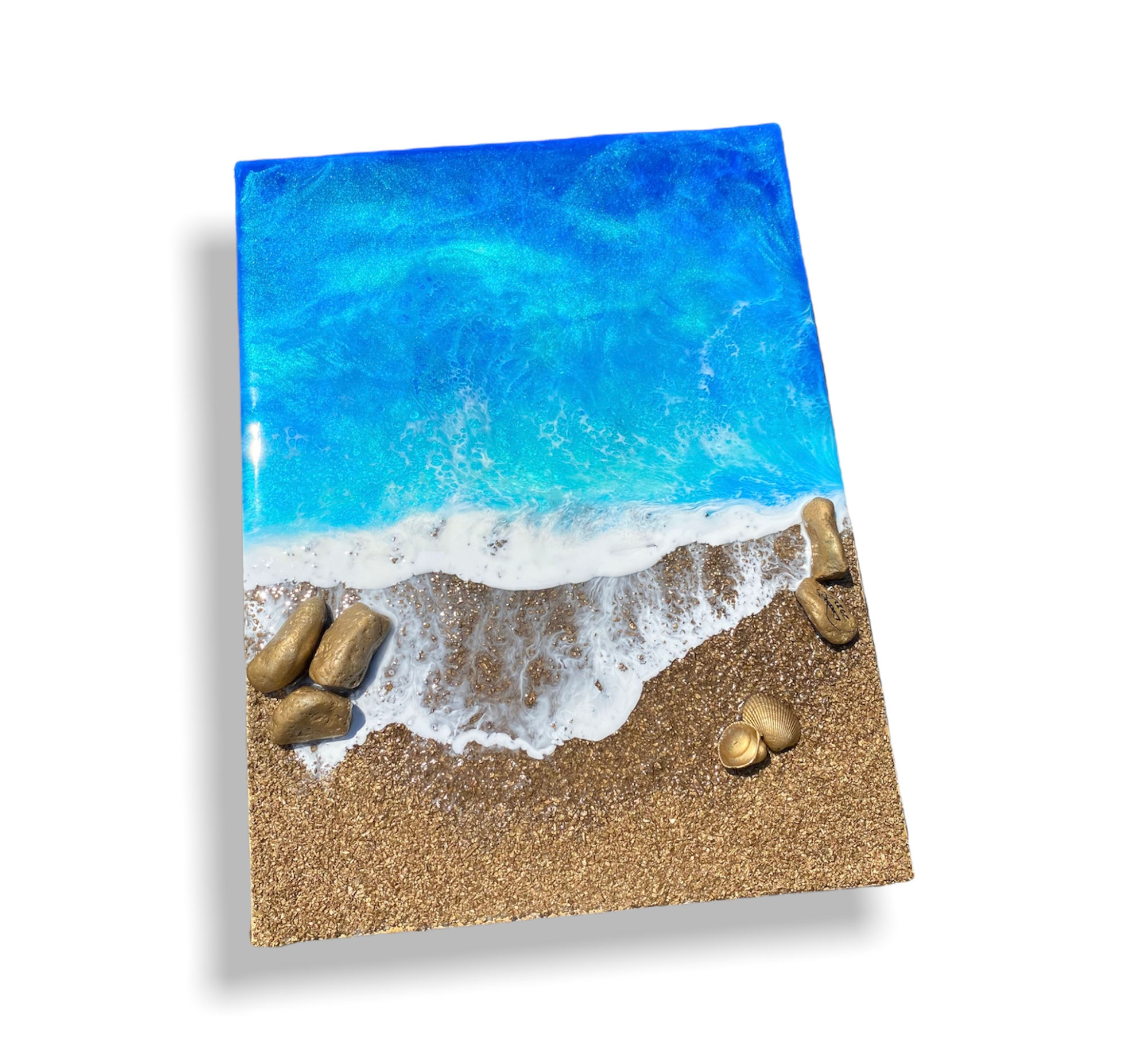 Quadro confeccionado com resina  - Myrina Beach