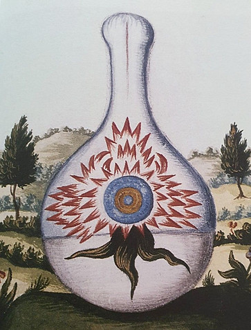 Pintura alquímica de um vaso.
