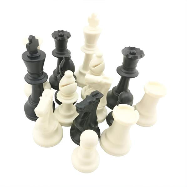 Set de 128 piezas de ajedrez pequeñas tipo Staunton para variantes expandidas.