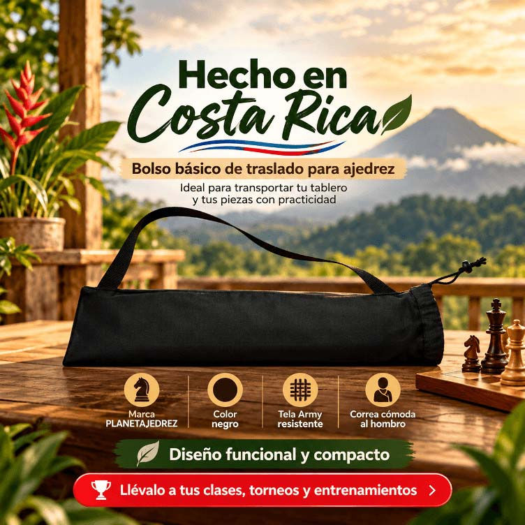 Bolso básico de ajedrez fabricado en Costa Rica por PLANETAJEDREZ
