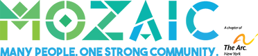Mozaic logo with a green to blue gradient