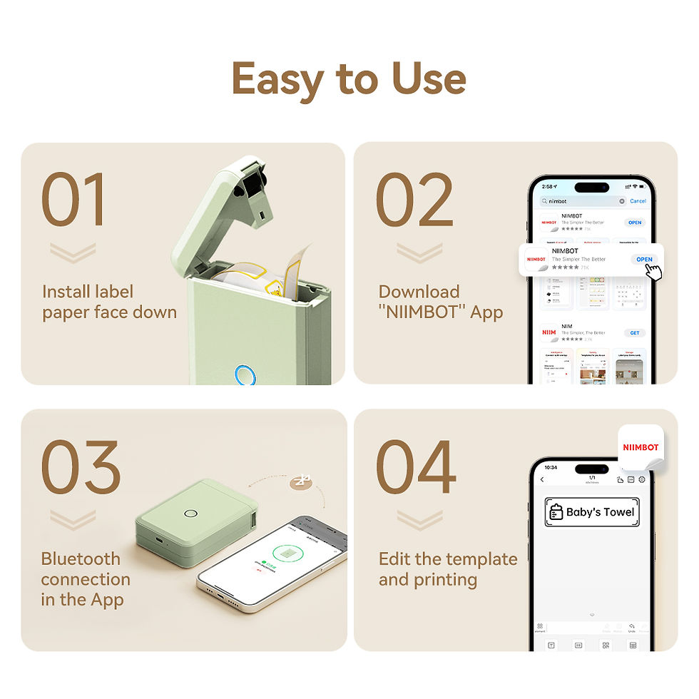 Miniatura: Niimbot D110 Mini Handheld Thermal Label Maker Wireless Sticker Machine Inkless 