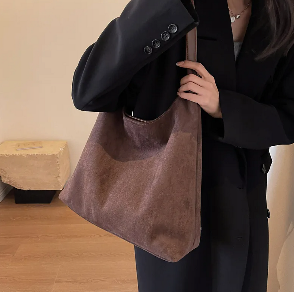 Miniatura: Vintage Suede Large Capacity Shoulder Bag