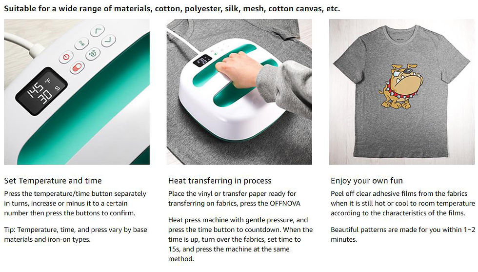 Miniatura: HP2 Heat Press Machine for T-Shirts, Portable Heat Press  9''x9'' Iron Press for