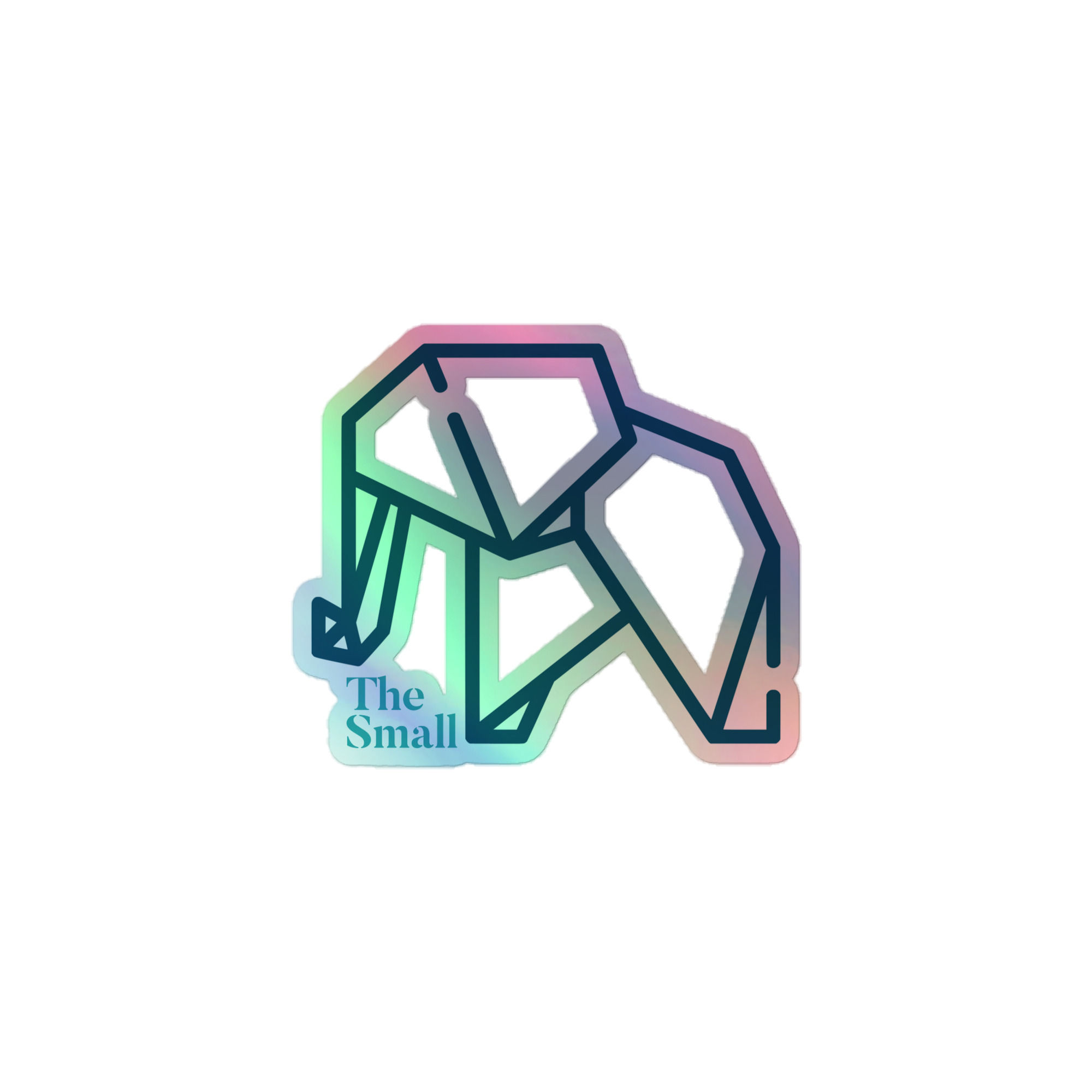 Geometric Elephant Holographic Sticker, Laptop Decal