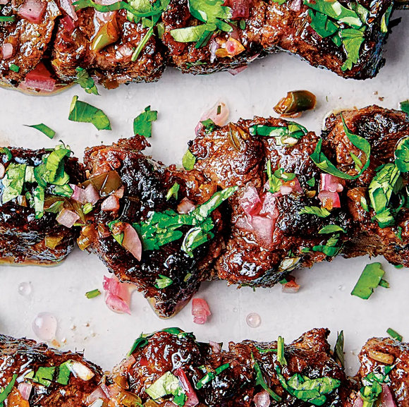 Coconut Lemongrass Wagyu Steak Skewers with Herbed Jasmine Rice