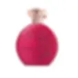 Frasco de perfume rosa i'baella com flores em relevo