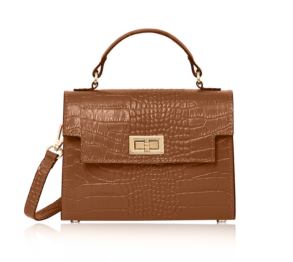 Thumbnail: Leather Croc Embossed Shoulder bag