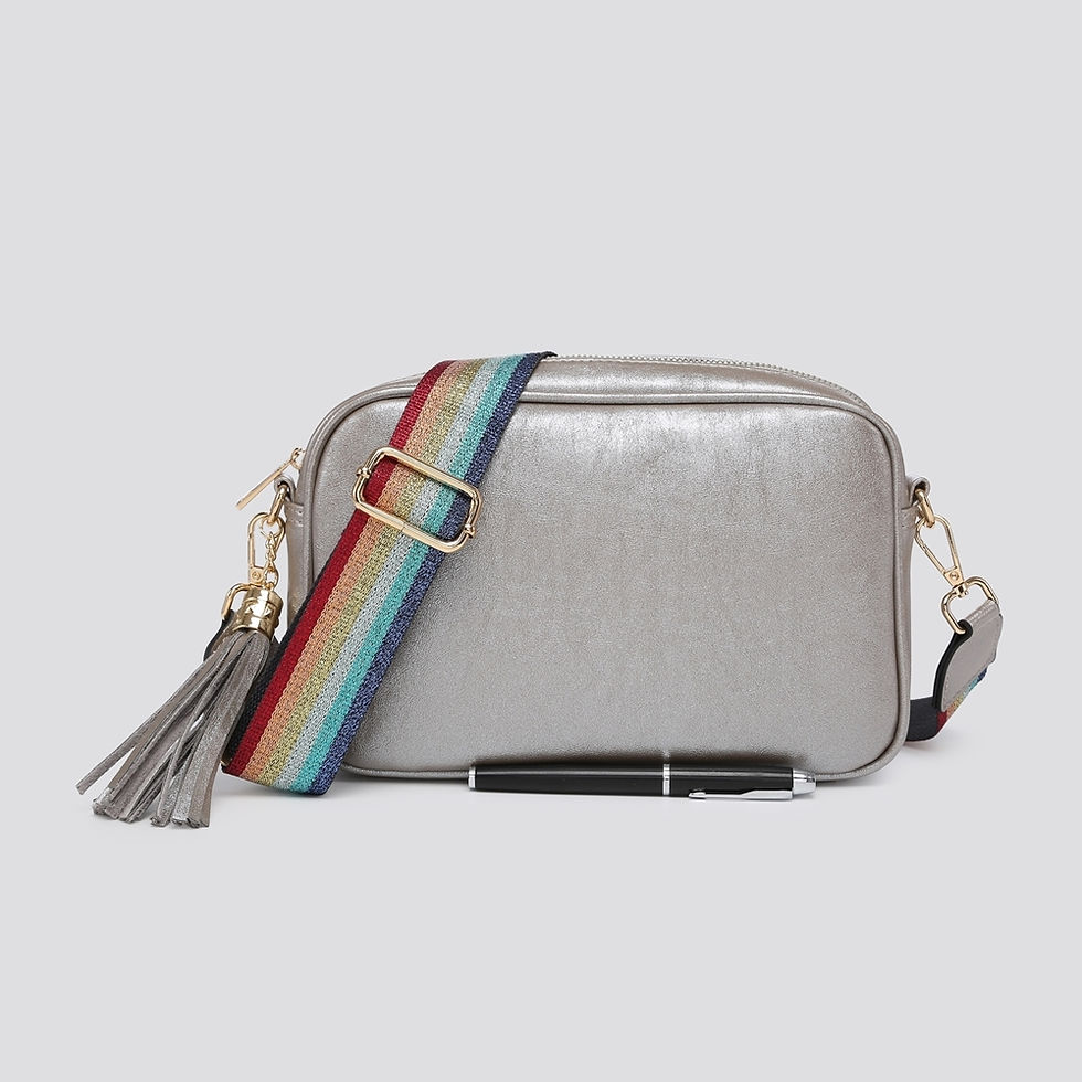 Thumbnail: Metallic Faux Leather Crossbody bag with snazzy strap (Autumn/Winter Collection)