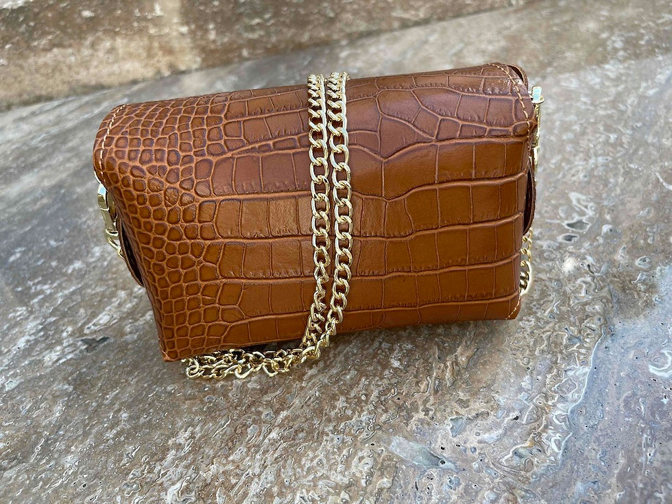 Thumbnail: Luxury Small Size Crocodile Print Leather Crossbody/Clutch Bag