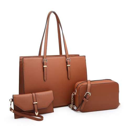 Zzfab 3-Piece Office Tote Bag Set – Crossbody Bag & Wristlet, Professional Synthetic Leather - View #8
