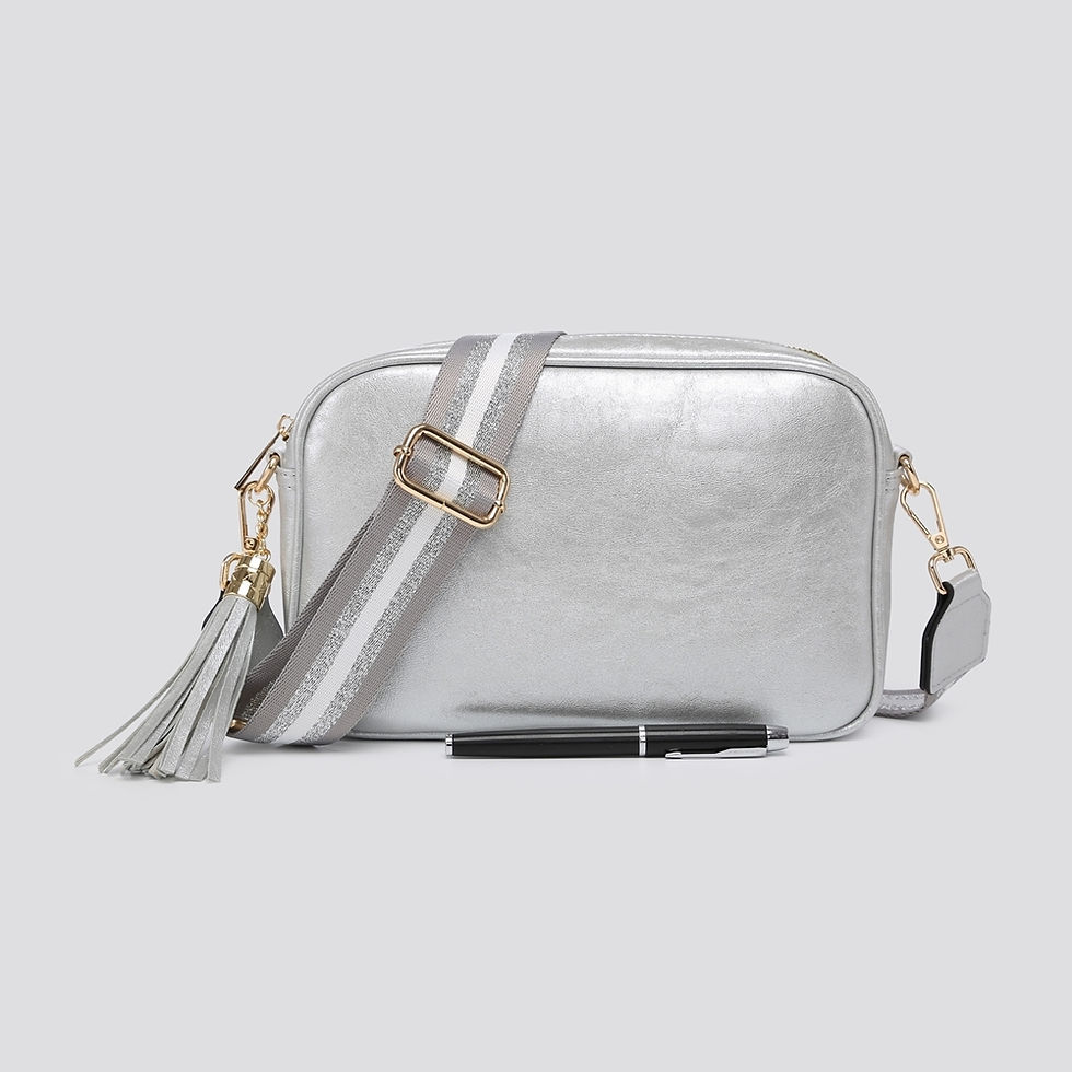 Thumbnail: Metallic Faux Leather Crossbody bag with snazzy strap (Autumn/Winter Collection)