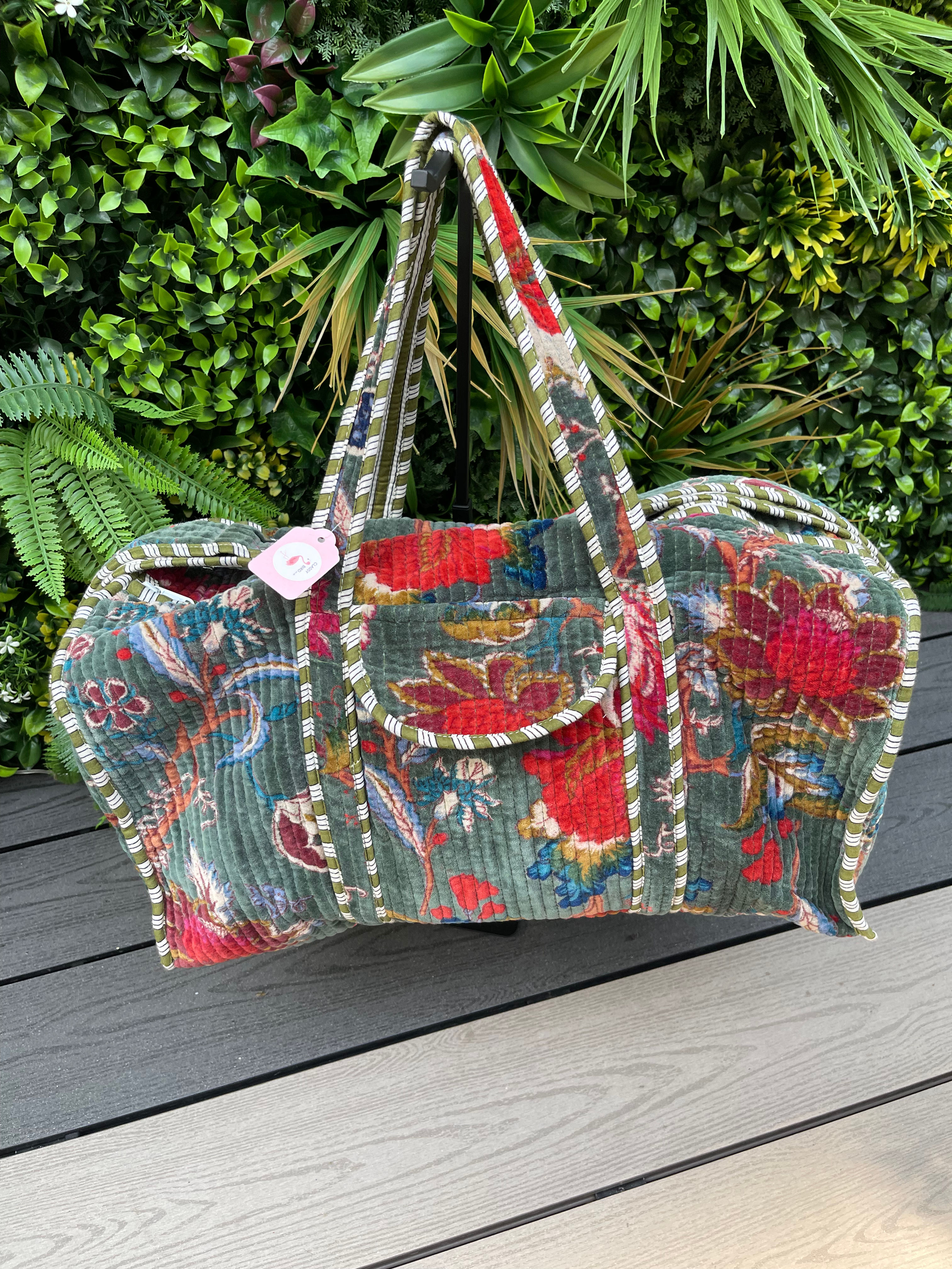 Velvet Kantha quilted boho hold-all