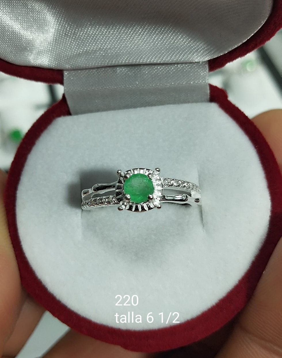 Miniatura: Anillo Tll 6 plata y esmeralda