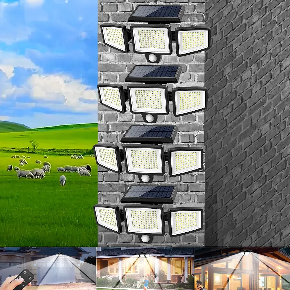 Miniatura: (5/4/3/2/1 pcs) 3-Head Solar Outdoor Light, Motion Sensor Security Light with Wi