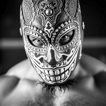 a mexican wrestler wearing a luchador mask.jpg